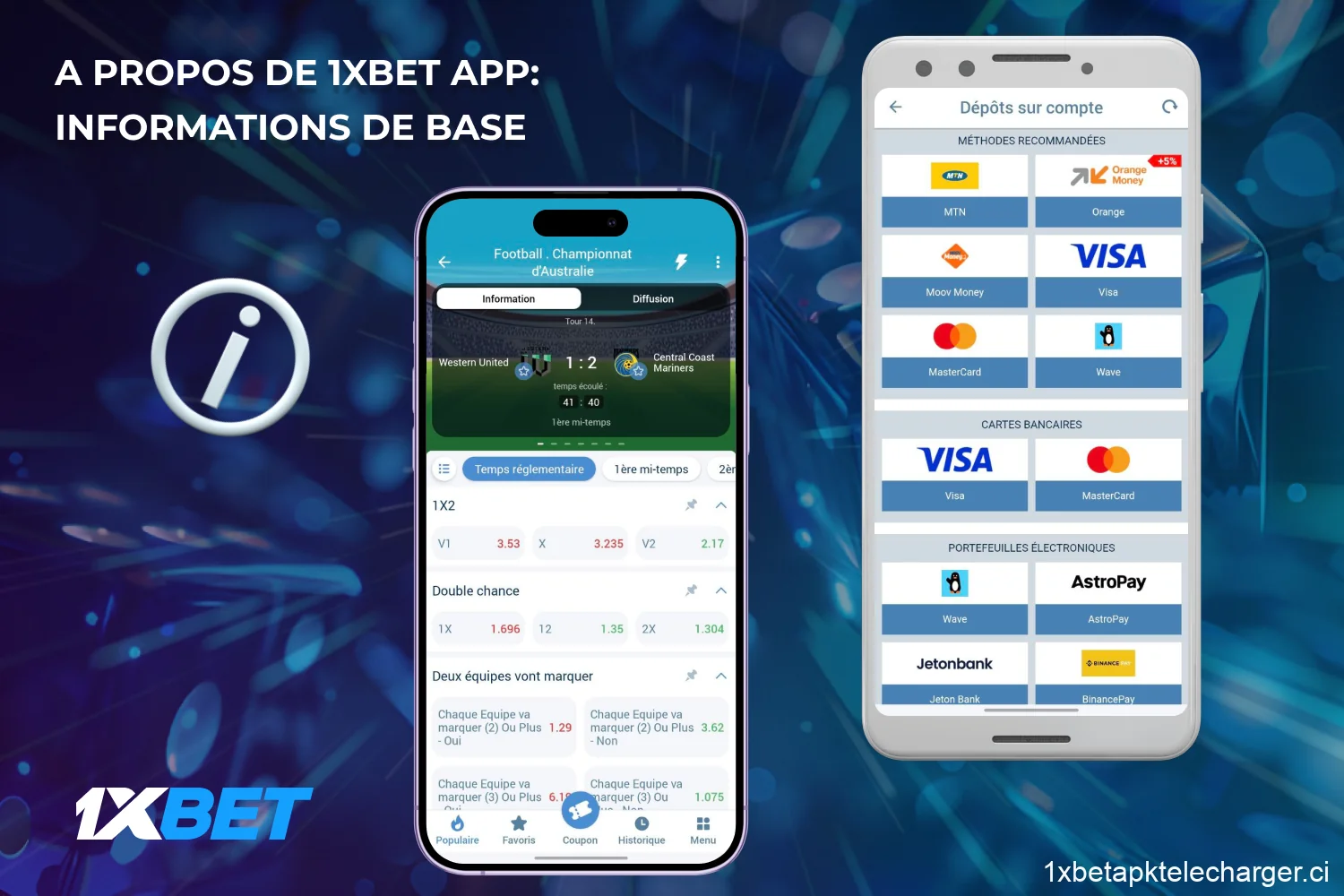 L'application 1xBet permet aux joueurs ivoiriens de placer des paris, de regarder des émissions et de jouer à des jeux de casino